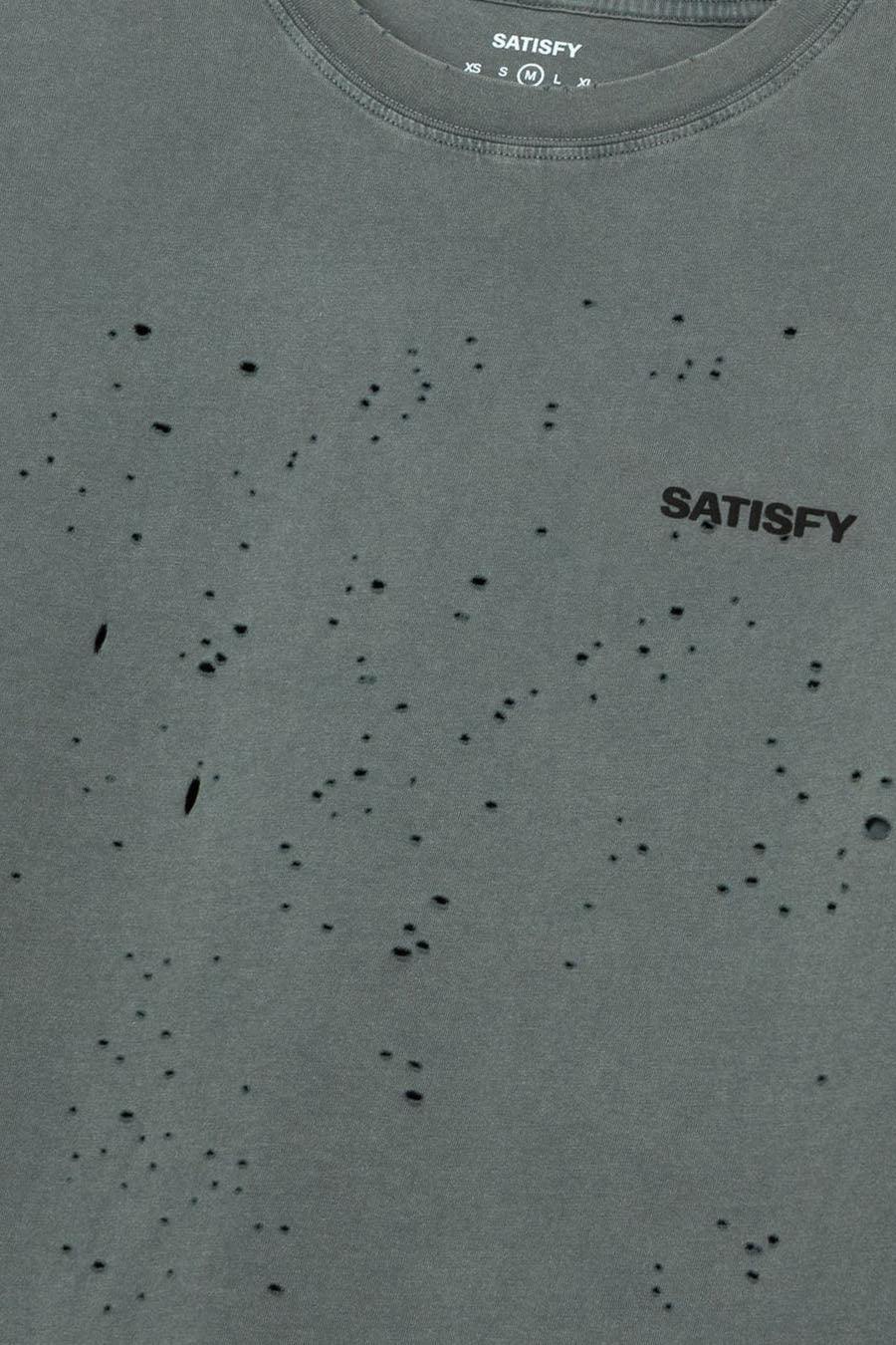 SATISFY - FADED BLACK MOTH TECH LOGO T-SHIRT - LE LABO STORE