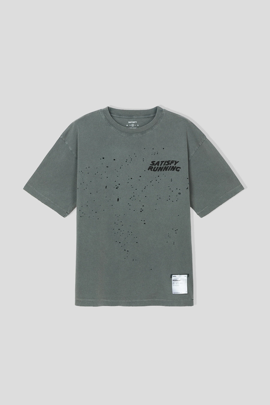 SATISFY - FADED BLACK MOTH TECH LOGO RUNNING T-SHIRT - LE LABO STORE