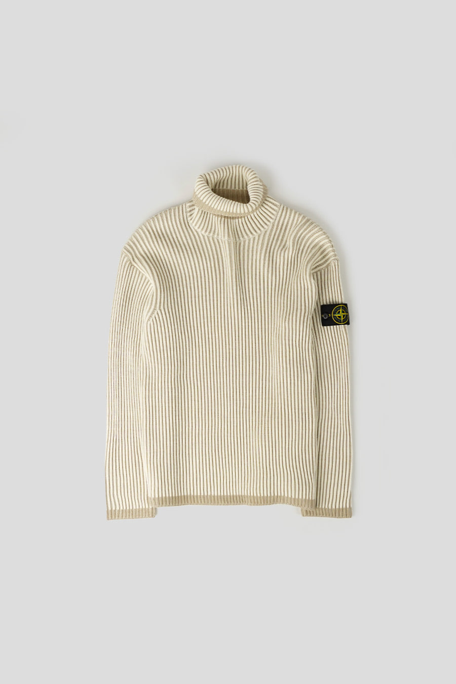 Stone Island - COL ROULÉ CÔTELÉ BLANC NATUREL - LE LABO STORE