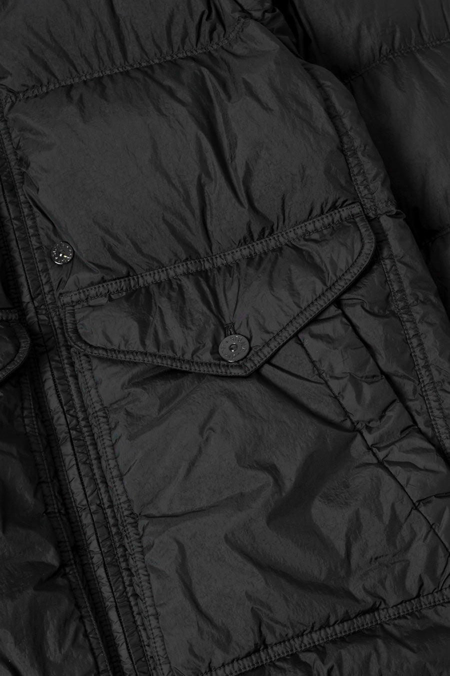 Stone Island - BLACK DOWN JACKET GARMENT DYED CRINKLE REPS R-NY DOWN  - LE LABO STORE