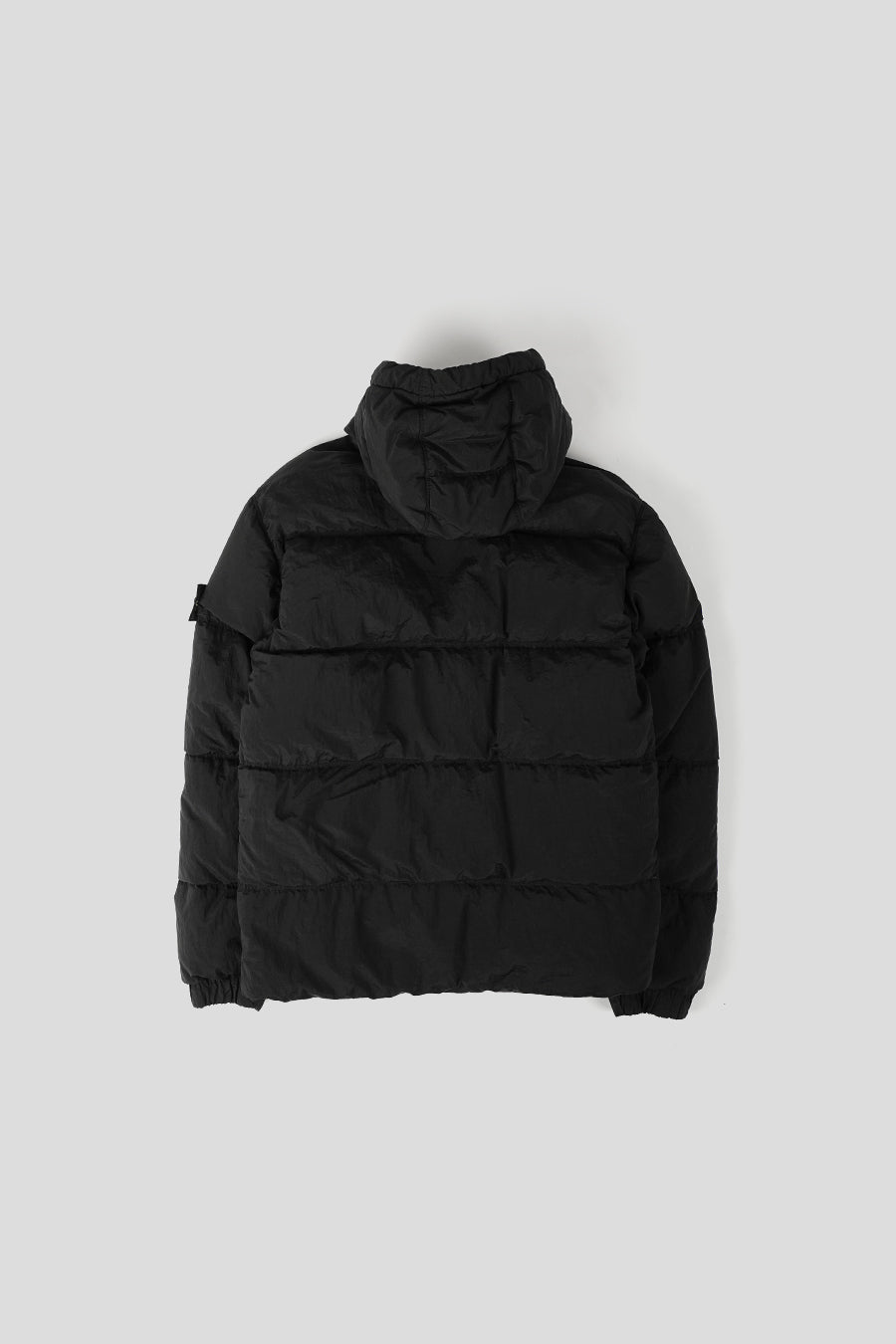 Nylon Metal Stone Island Black Down Hooded Jacket Stone Island
