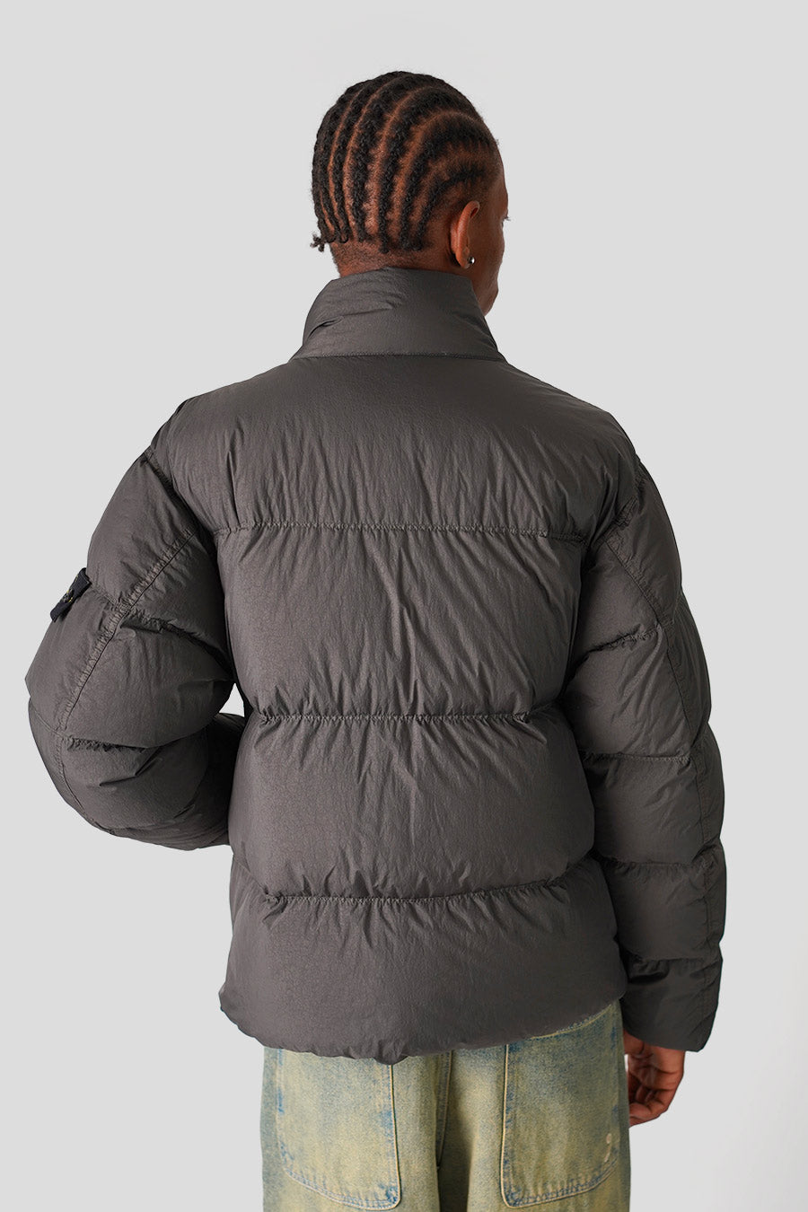 Stone Island - LEAD GREY CRINKLE REPS NY RECYCLED NYLON DOWN JACKET - LE LABO STORE