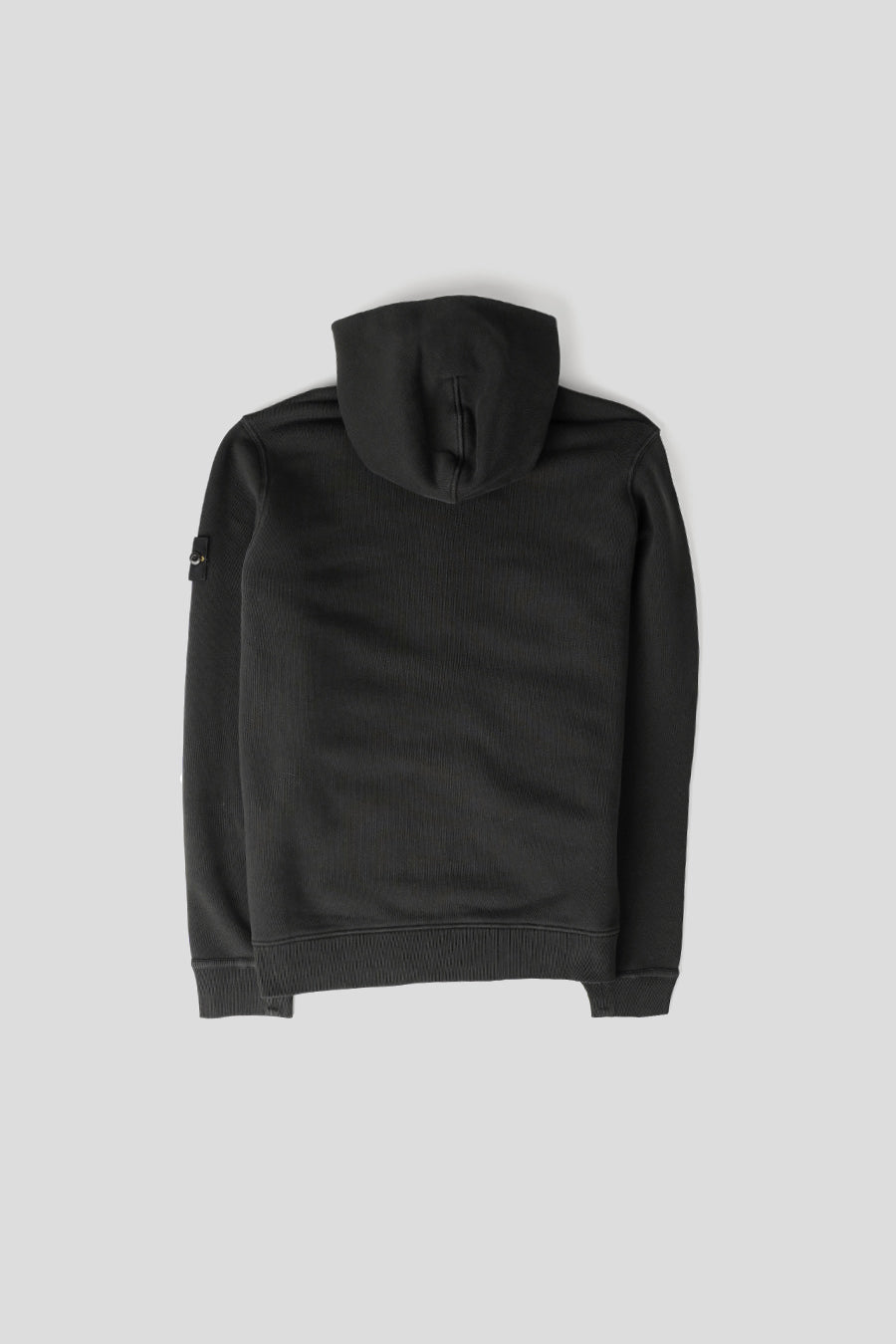 Stone Island BLACK DIAGONAL FLEECE 'OLD' EFFECT ZIPPED HOODIE