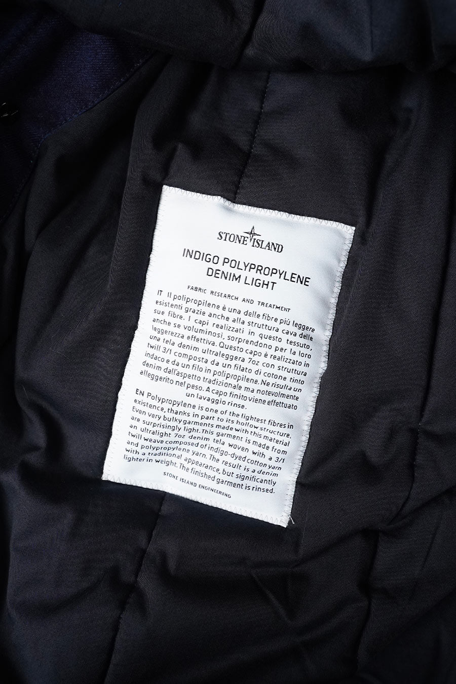 Stone Island - PARKA COURTE INDIGO POLYPROPYLENE DENIM LIGHT - LE LABO STORE
