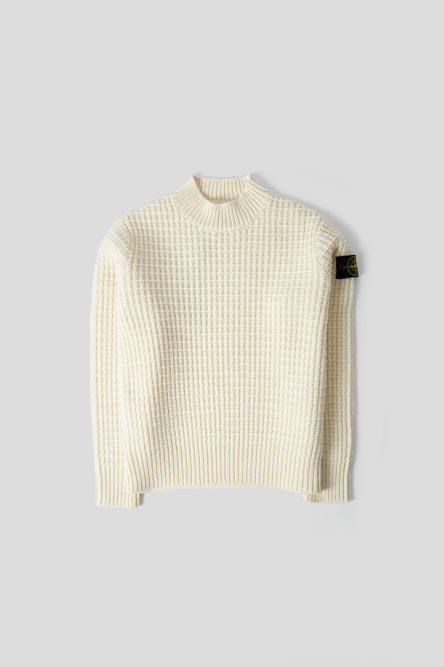 Stone Island - PULL À MAILLE ÉPAISSE BLANC CASSÉ - LE LABO STORE