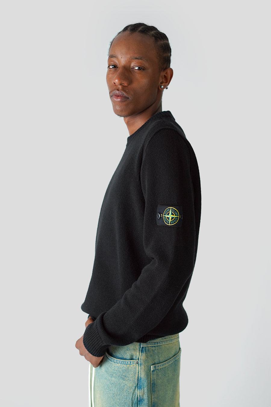 Stone Island - PULL EN LAINE NOIR - LE LABO STORE