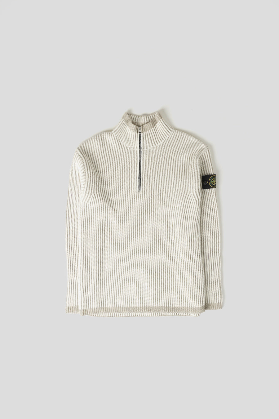 Stone Island - PULL MAILLE ZIPPÉ ÉCRU - LE LABO STORE