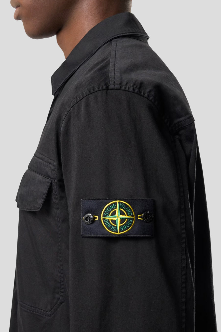 Stone Island - SURCHEMISE STRETCH NOIRE - LE LABO STORE