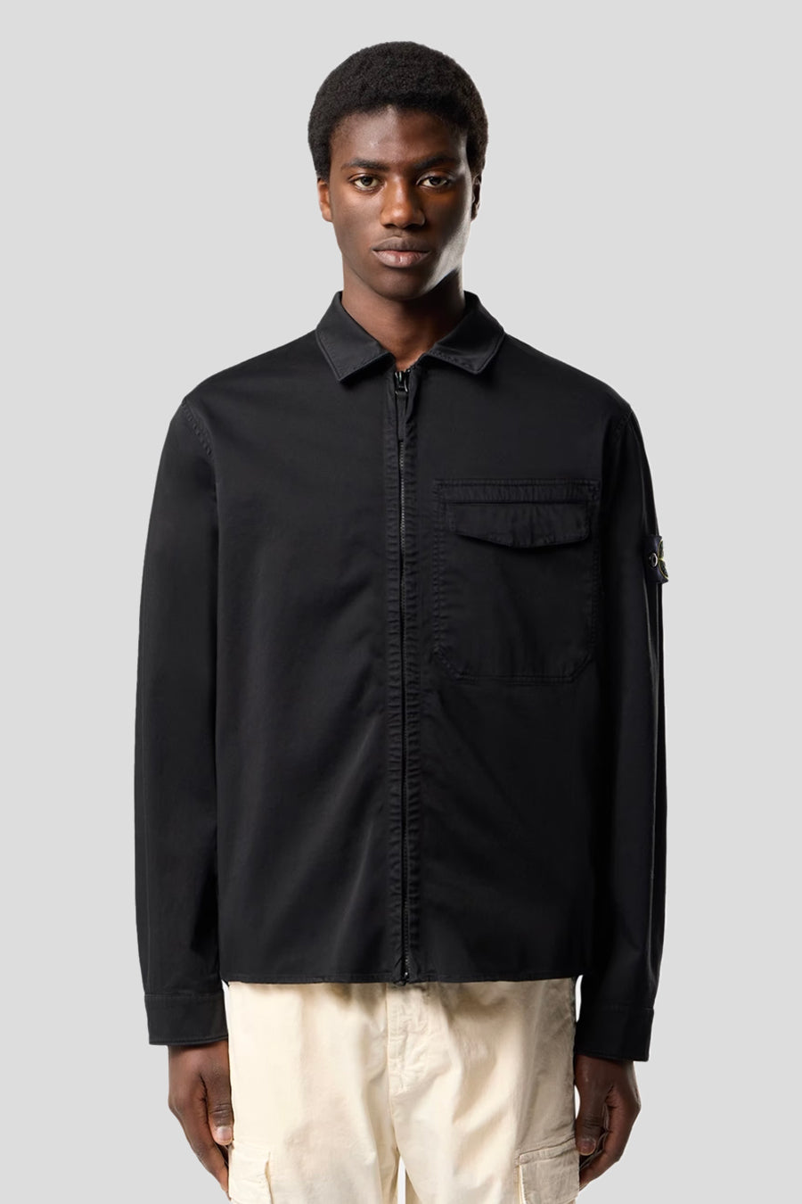 Stone Island - BLACK STRETCH OVERSHIRT  - LE LABO STORE