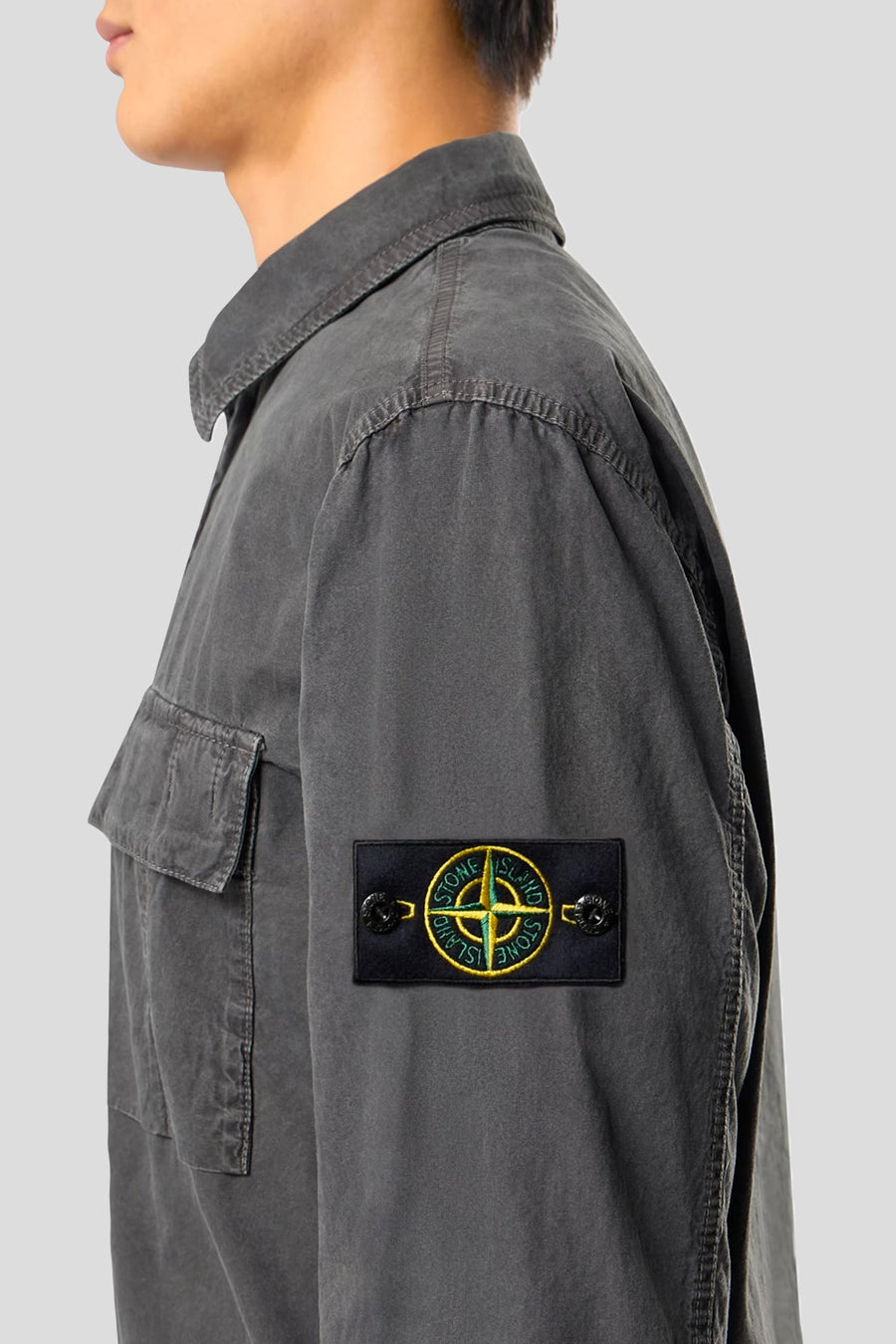 Stone Island - CHARCOAL GRAY “OLD EFFECT” OVERSHIRT  - LE LABO STORE