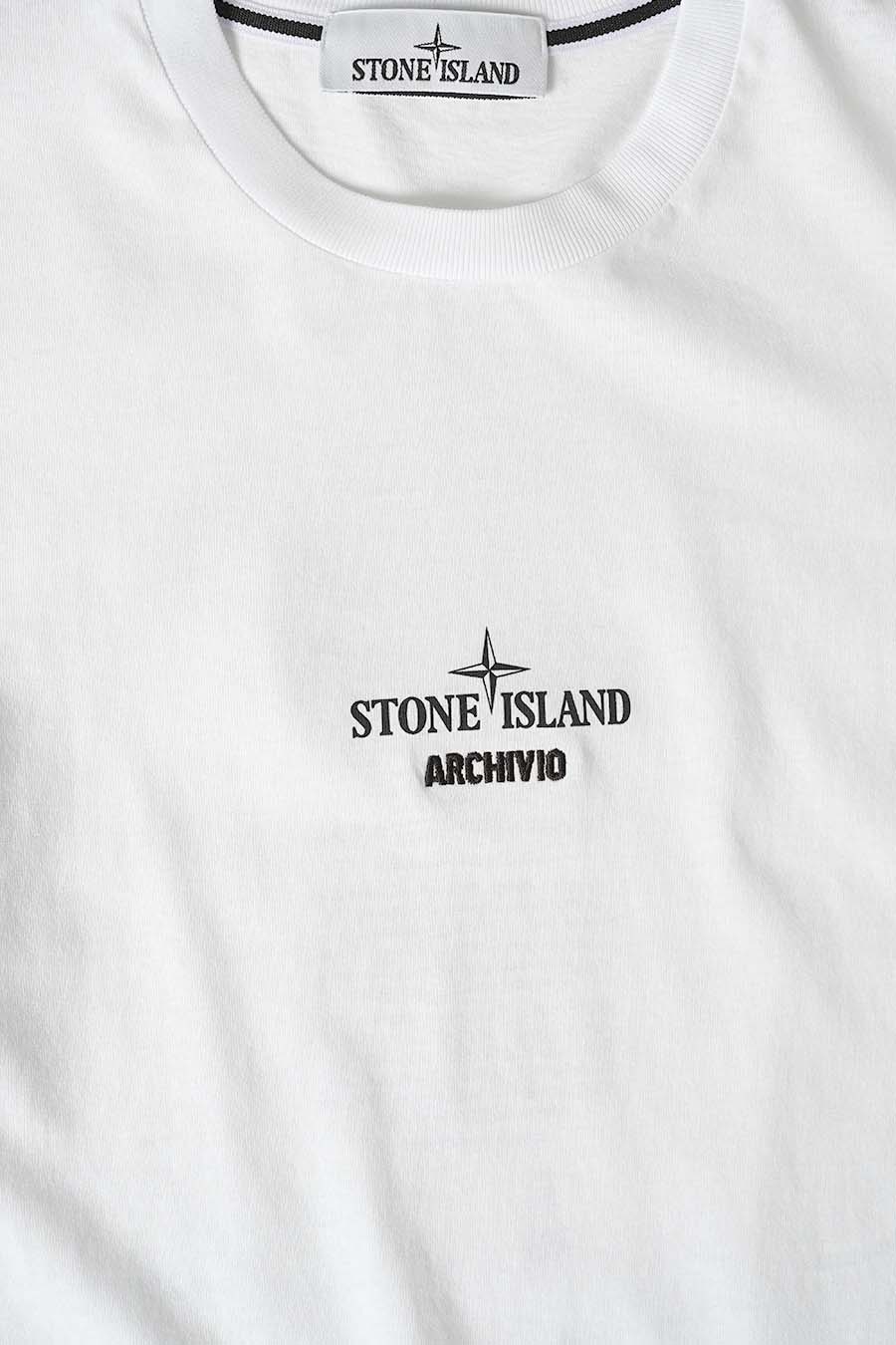 Stone Island WHITE ARCHIVIO T SHIRT LE LABO STORE