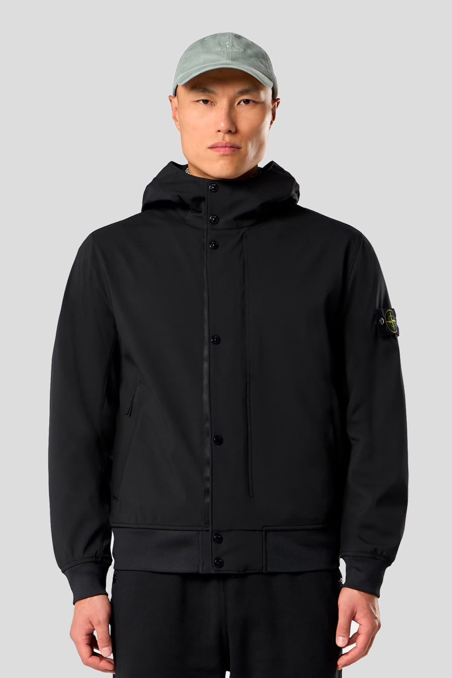 Stone Island - BLACK LIGHT SOFT SHELL HOODED JACKET - LE LABO STORE