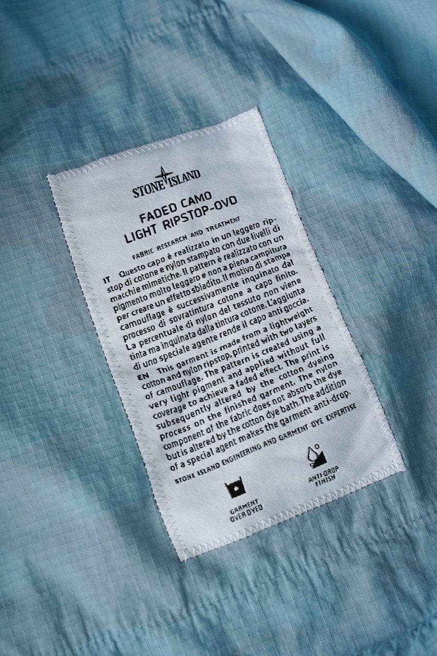 Stone Island - VESTE LÉGÈRE RIPSTOP BLEU CENDRÉ CAMO - LE LABO STORE