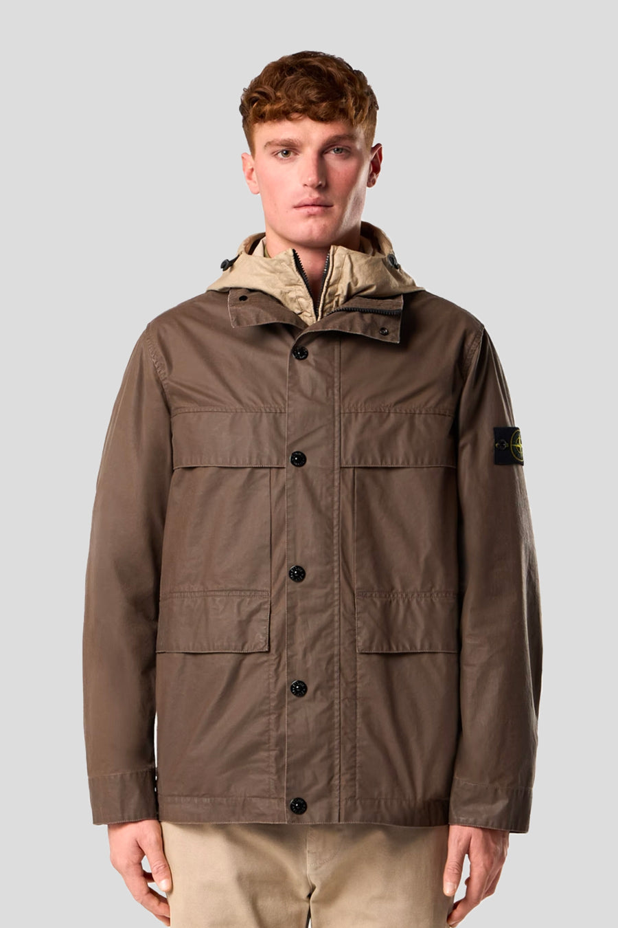 Stone Island - BROWN WAXED PIGMENT JACKET  - LE LABO STORE
