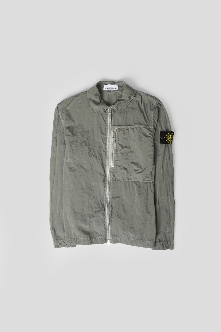 Stone Island - PEARL GREY METALLIC NYLON OVERSHIRT  - LE LABO STORE