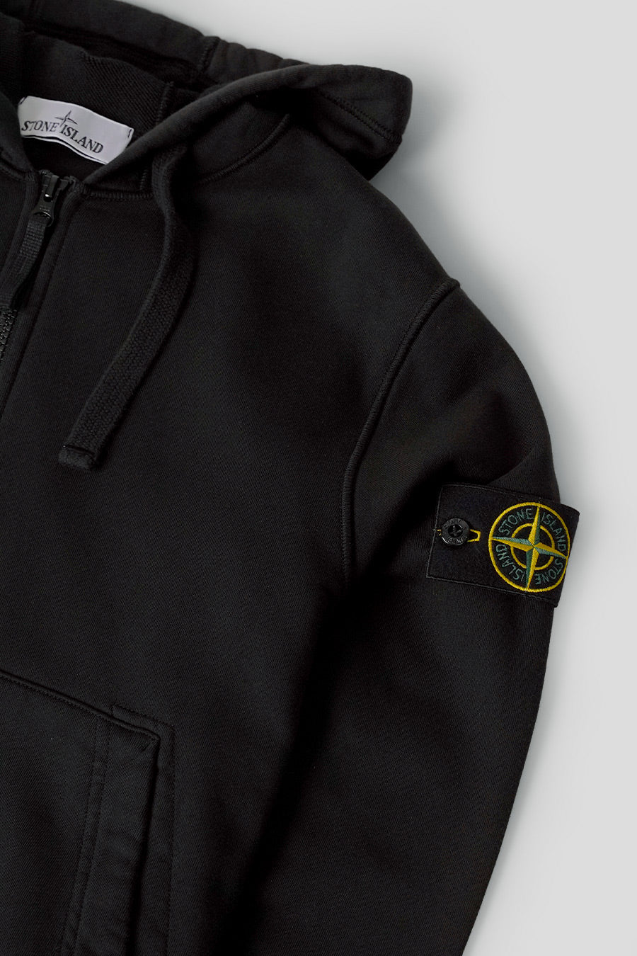 Stone Island - SWEATSHIRT ZIPPÉ À CAPUCHE NOIR - LE LABO STORE