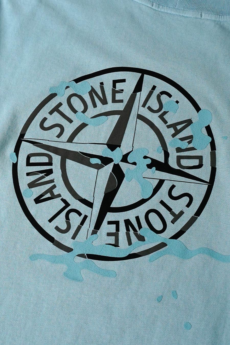 Stone Island - T-SHIRT CAMO COMPASS BLEU CENDRÉ - LE LABO STORE