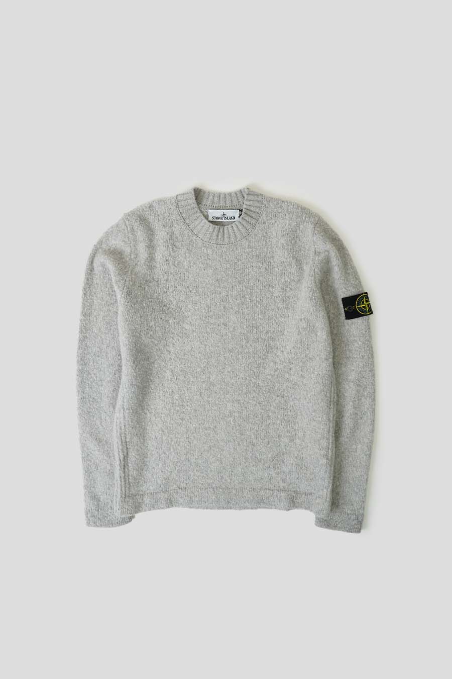 Stone Island - PULL EN MAILLE BROSSÉ GRIS POUDRÉ - LE LABO STORE