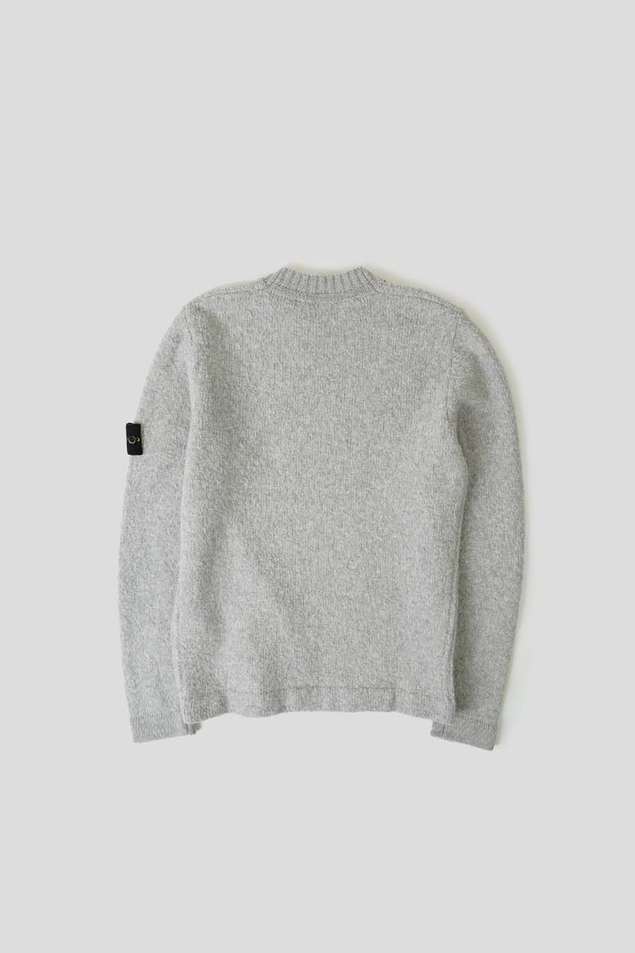 Stone Island - PULL EN MAILLE BROSSÉ GRIS POUDRÉ - LE LABO STORE