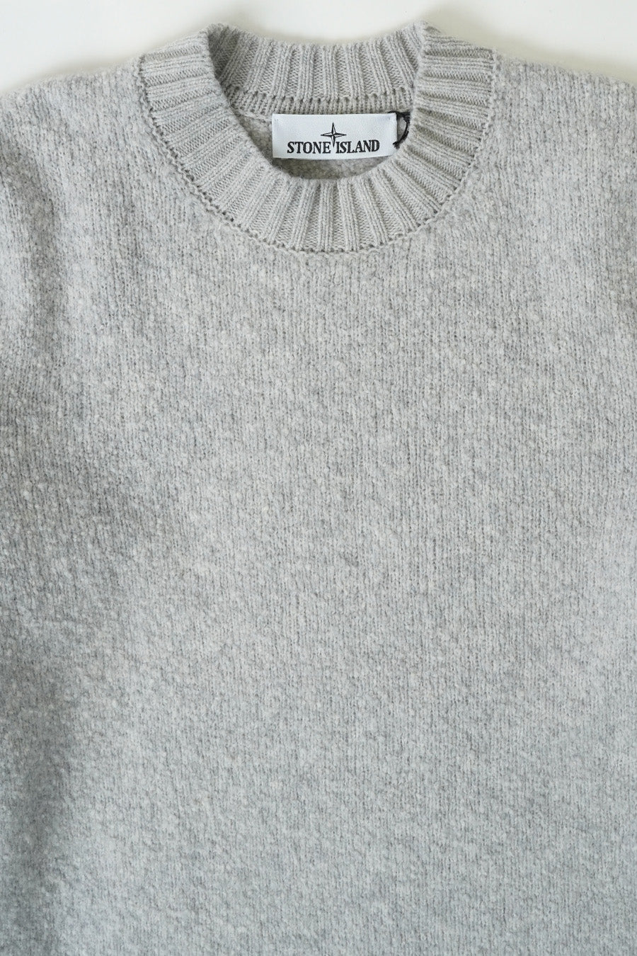 Stone Island - PULL EN MAILLE BROSSÉ GRIS POUDRÉ - LE LABO STORE