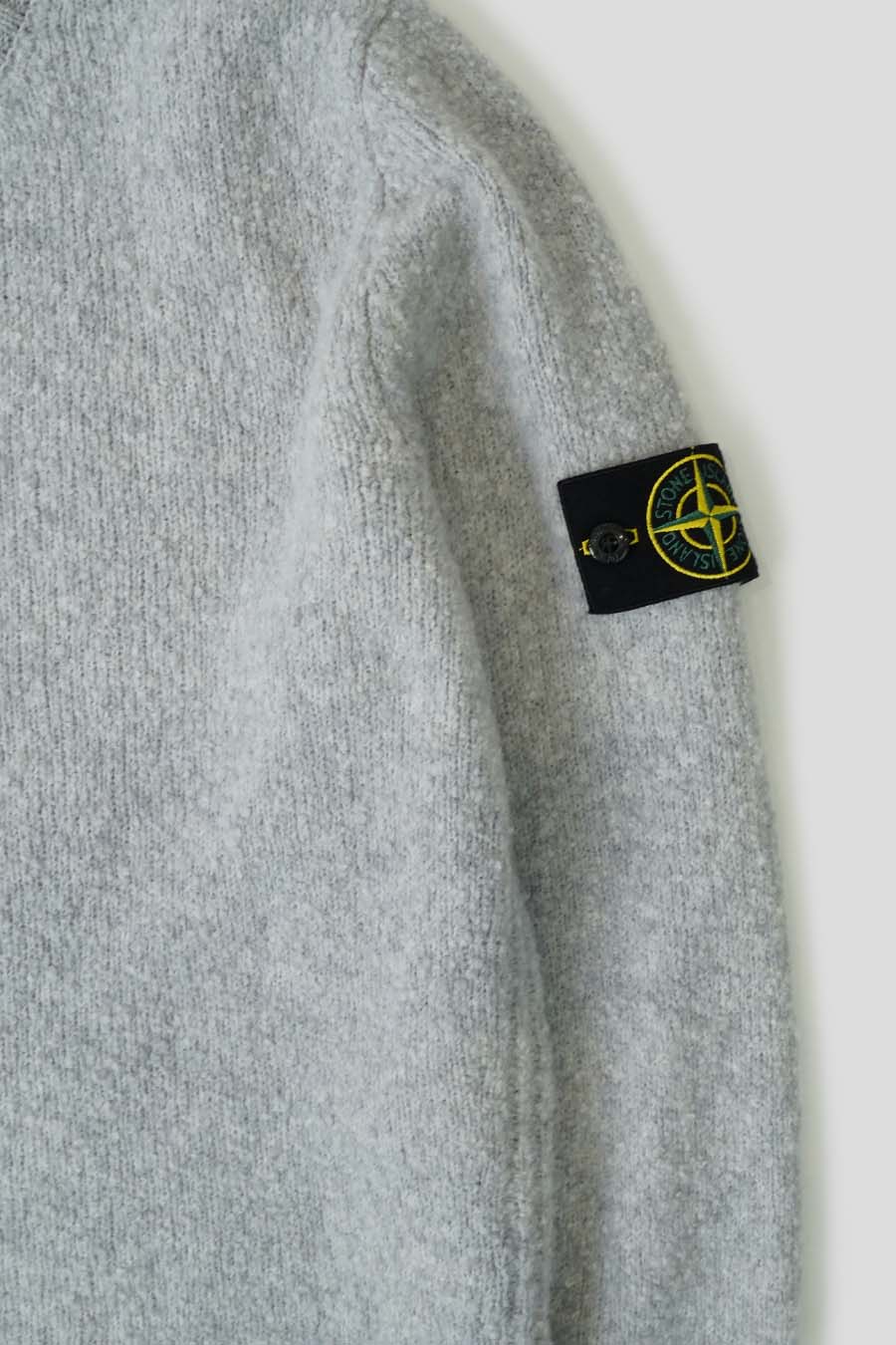 Stone Island - PULL EN MAILLE BROSSÉ GRIS POUDRÉ - LE LABO STORE