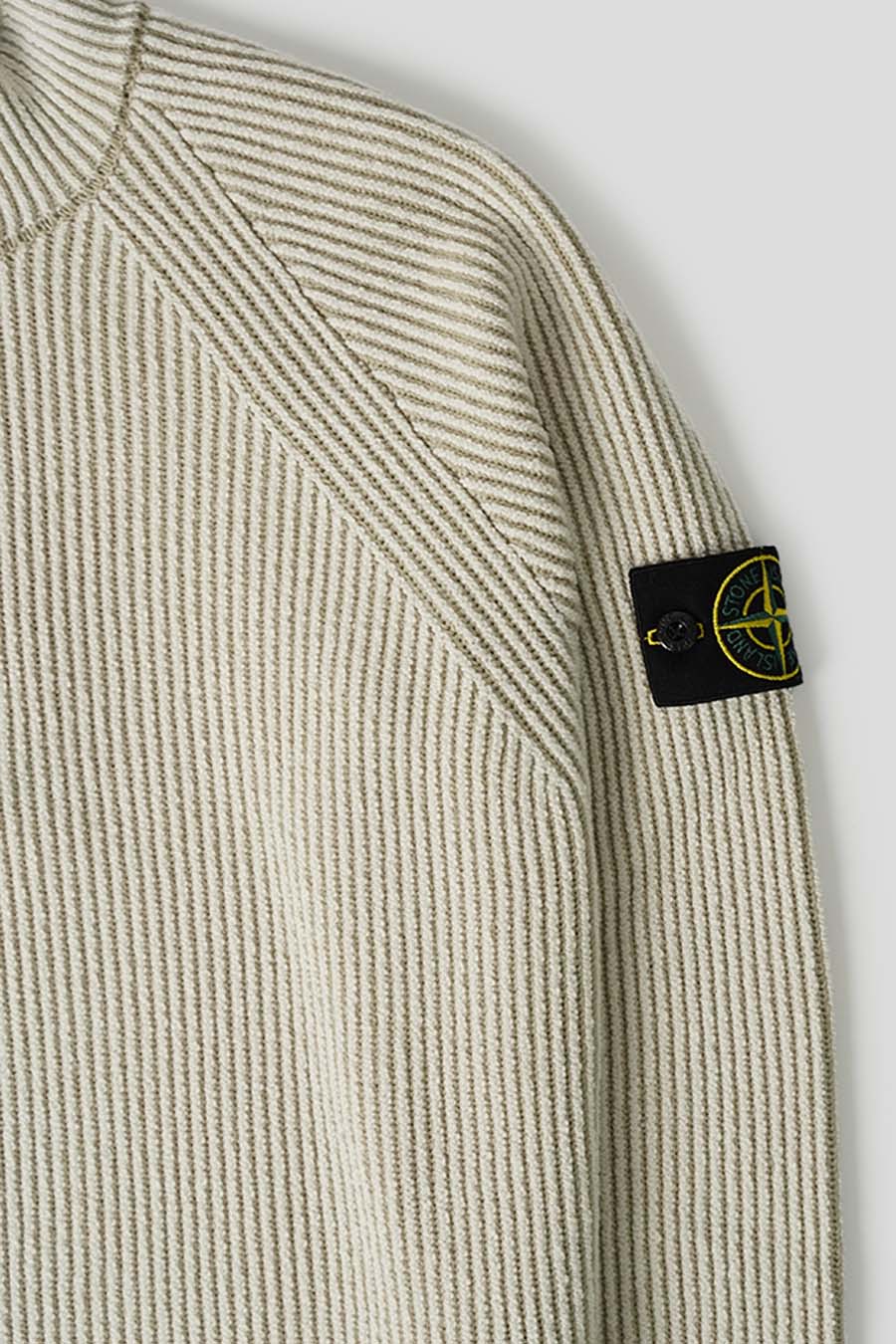 Stone Island - TRICOT EN MAILLE DEMI ZIP IVOIRE - LE LABO STORE