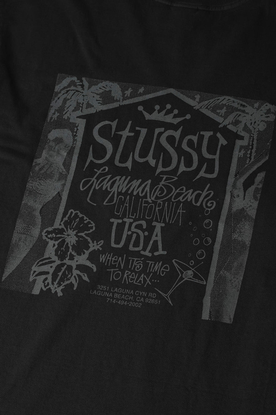 Stussy - T-SHIRT BEACH HOUSE PIG. DYED TEE NOIR - LE LABO STORE