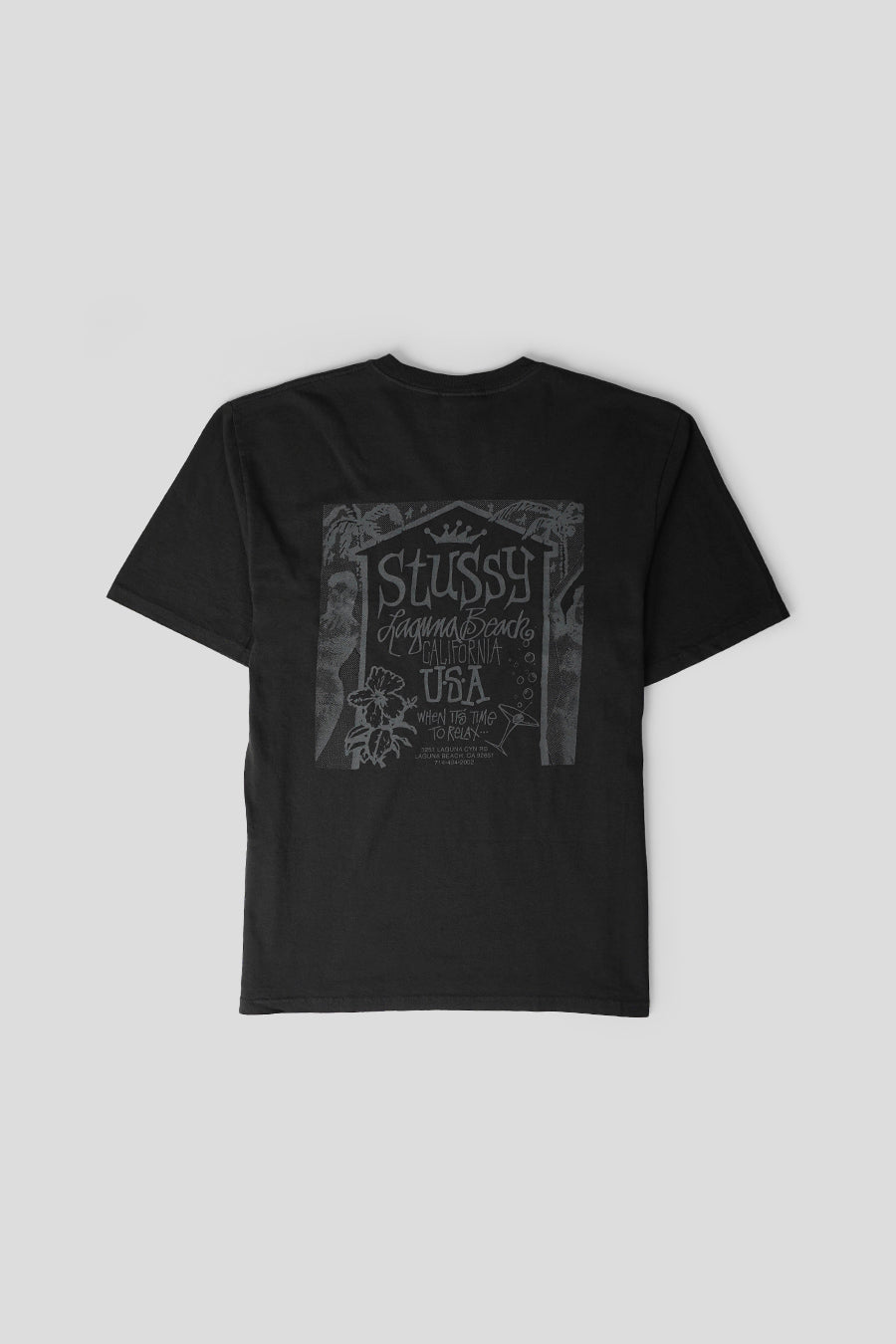 Stussy - T-SHIRT BEACH HOUSE PIG. DYED TEE NOIR - LE LABO STORE