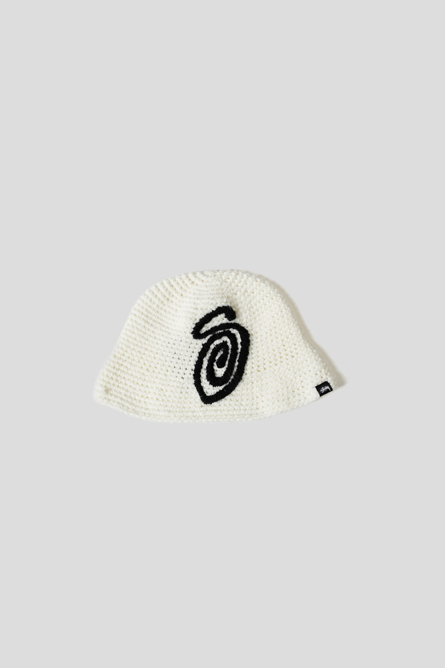 Stussy - BLACK AND WHITE SWIRLY S KNIT BUCKET HAT - LE LABO STORE