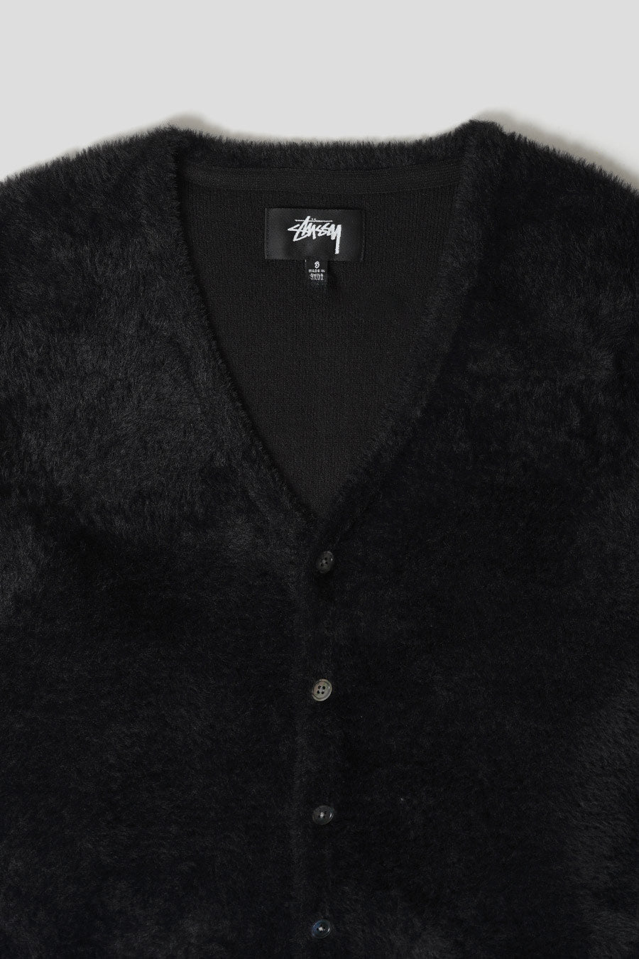 Stussy - BLACK SHAGGY CARDIGAN