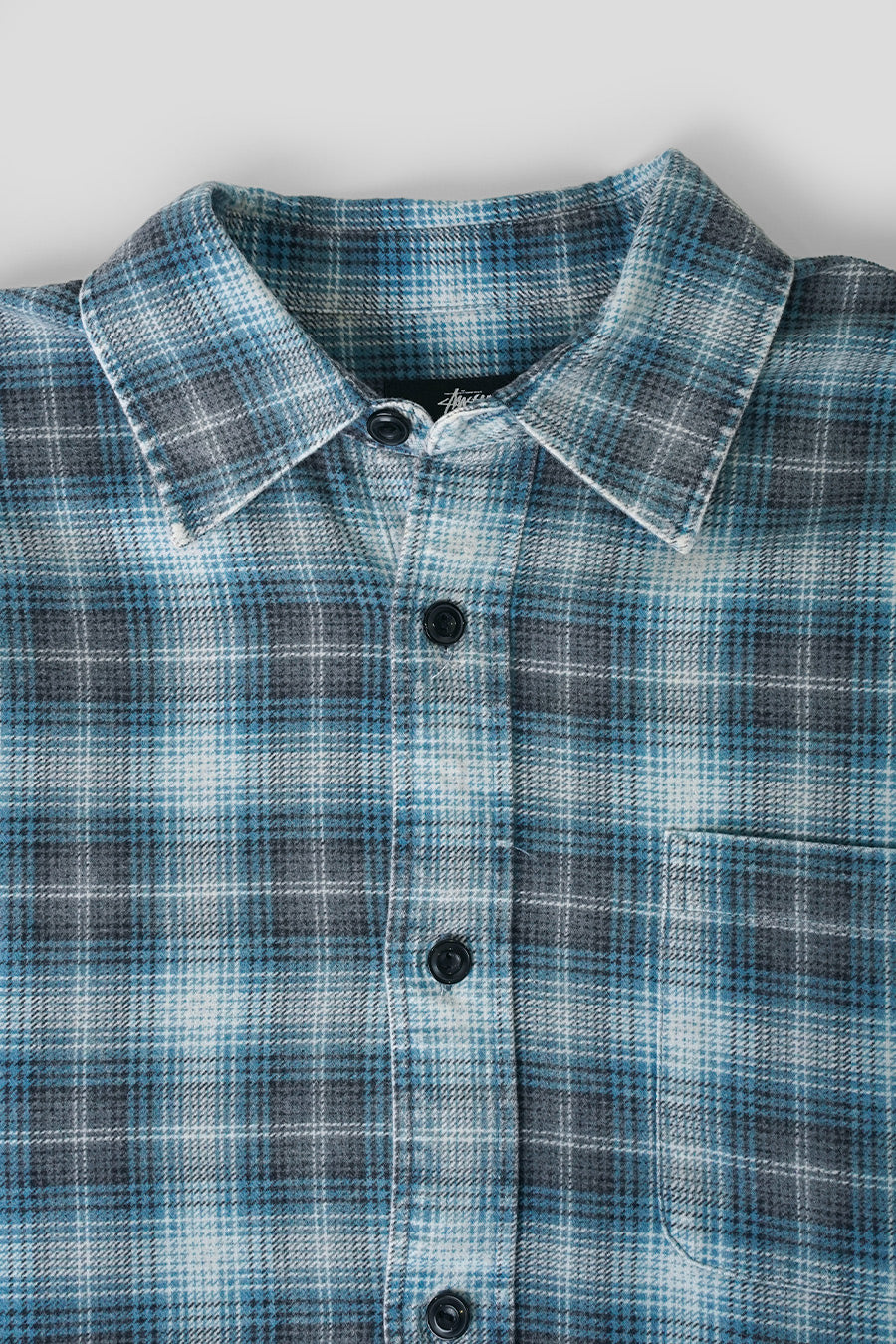 Stussy - CHEMISE MANCHES LONGUES DEX PLAID BLEUE - LE LABO STORE