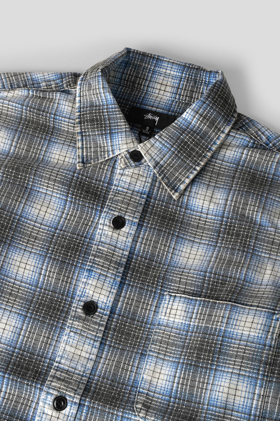 Stussy - CHEMISE MANCHES LONGUES DEX PLAID BLEUE ET BLANCHE - LE LABO STORE