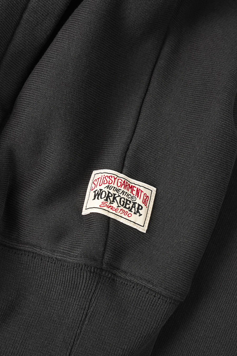 Stussy - HOODIE ZIP RAGLAN NOIR DÉLAVÉ - LE LABO STORE