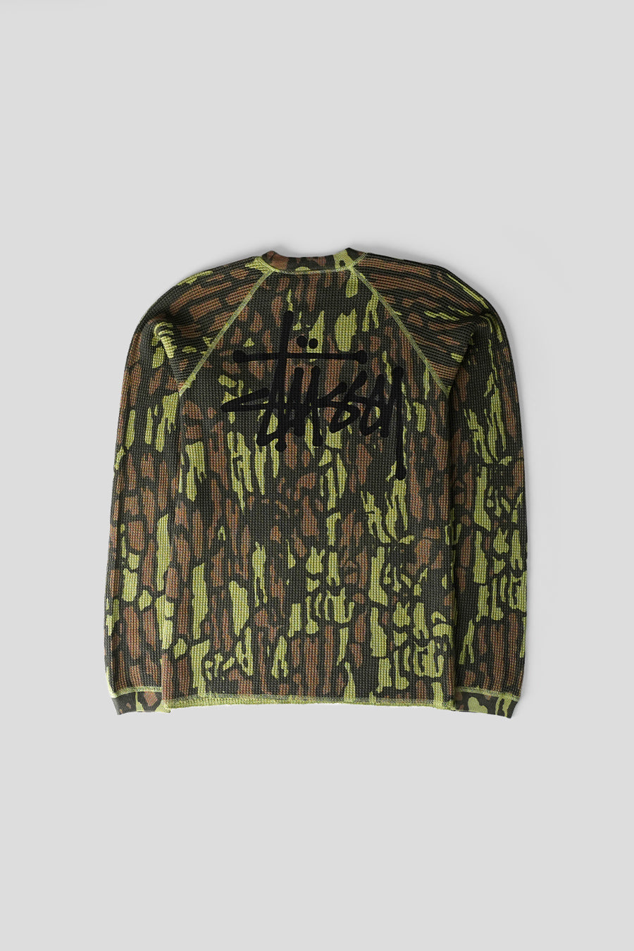 Stussy - CREWNECK RAGLAN THERMAL BASIC STOCK TREE BARK CAMO - LE LABO STORE