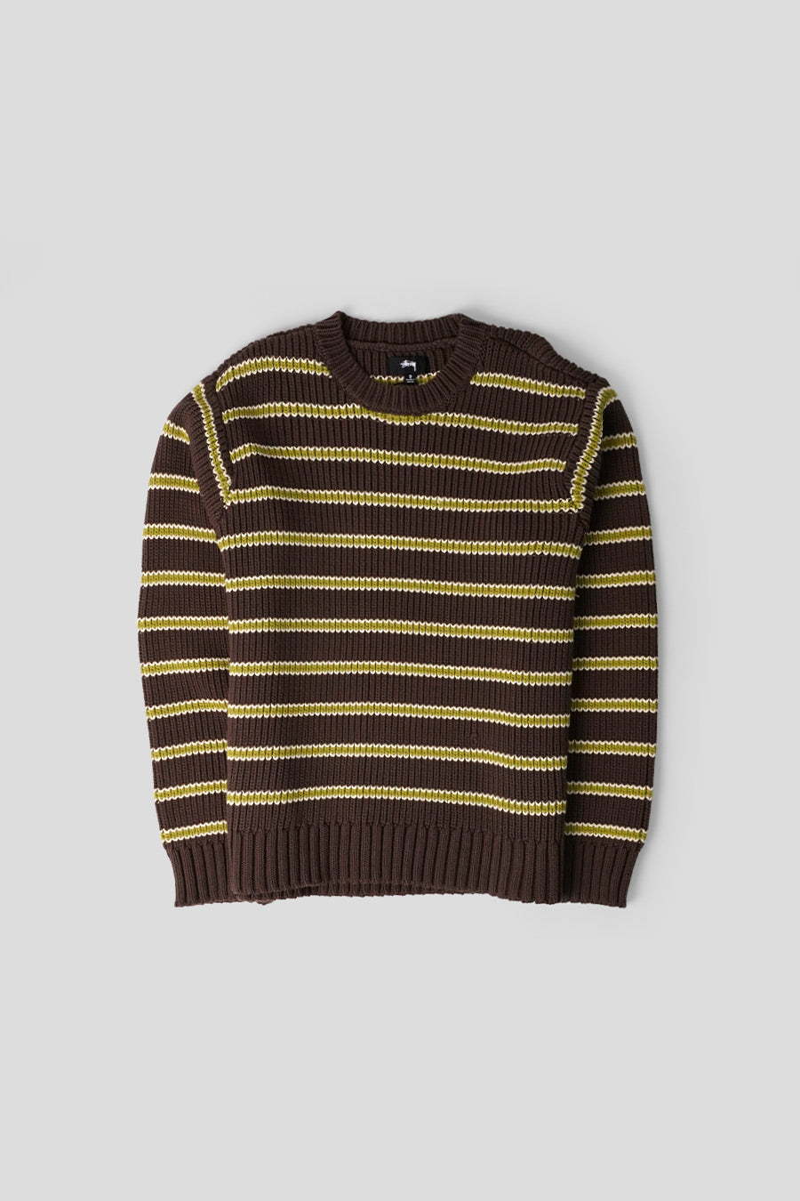 Stussy - CREWNECK STRIPE MARRON ET CREME - LE LABO STORE