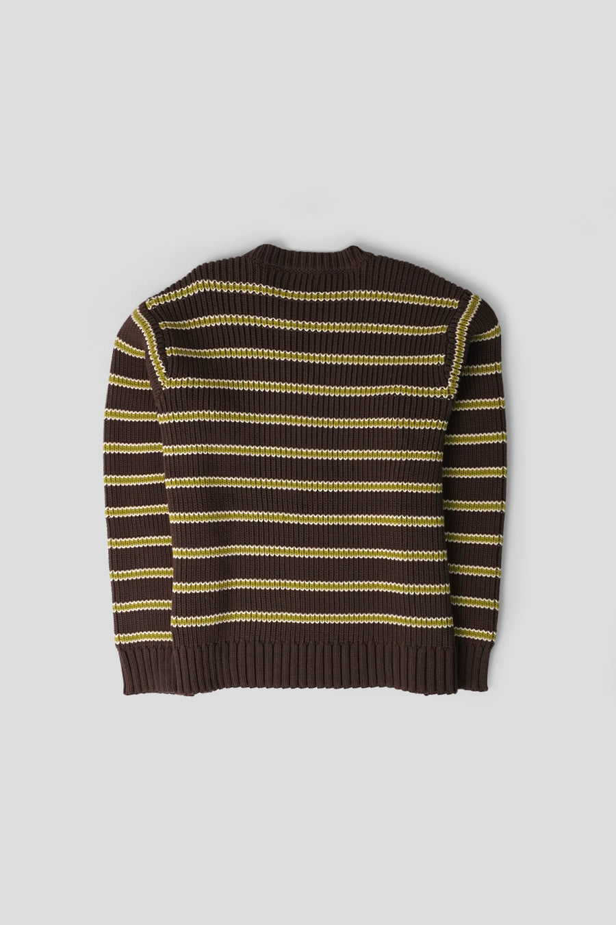 Stussy - BROWN AND CREAM STROPE CREWNECK - LE LABO STORE