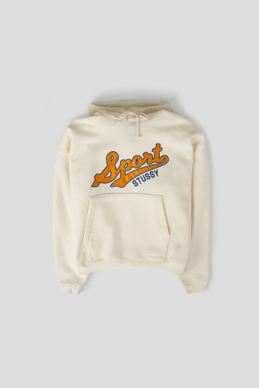 Stussy - HOODIE SATIN PATCH OVERSIZED BLANC CASSÉ - LE LABO STORE