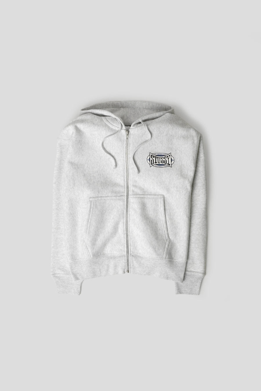 Stussy - HOODIE ZIP CHAMPION OVAL GRIS CHINÉ - LE LABO STORE