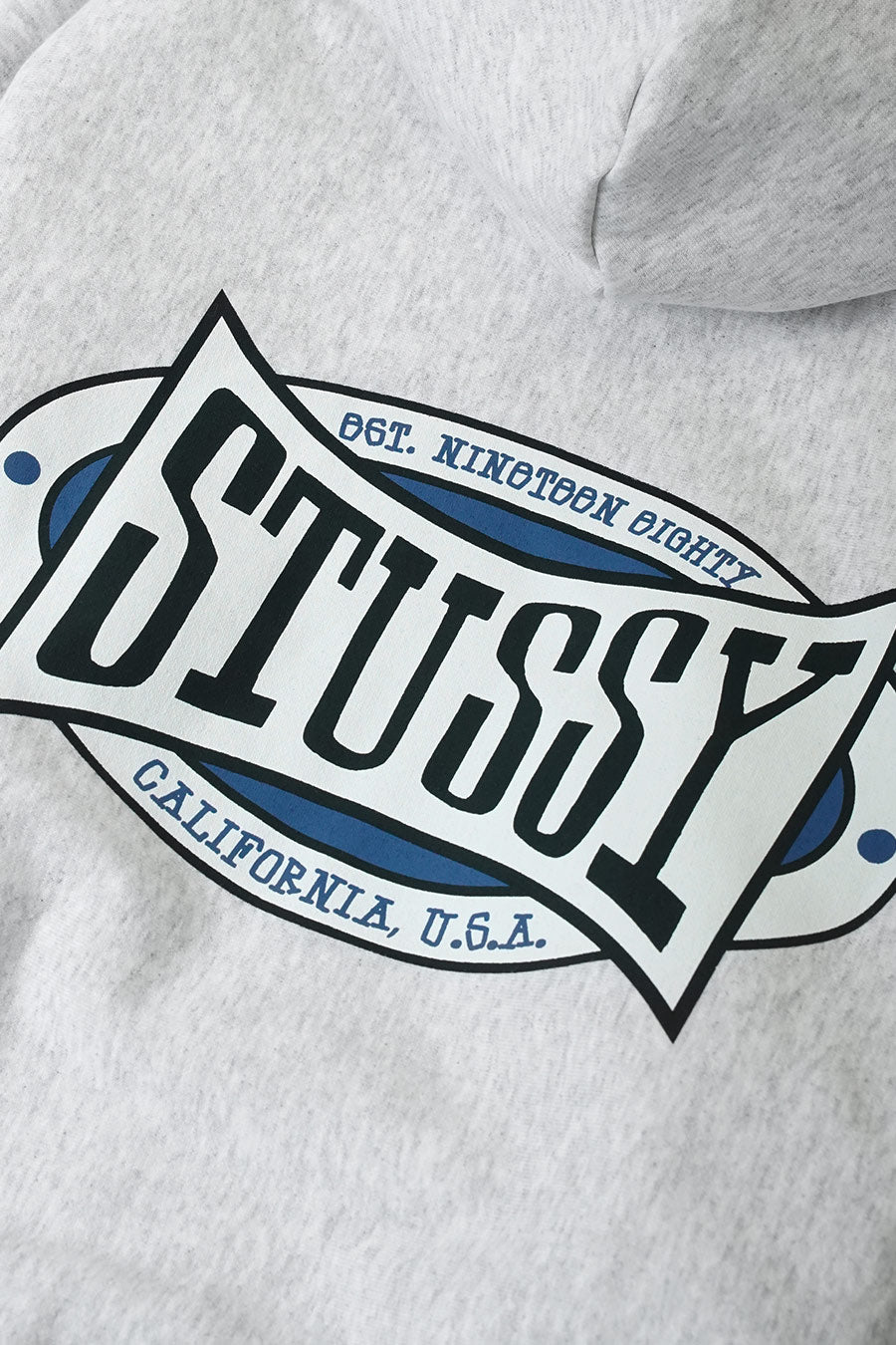 Stussy - HOODIE ZIP CHAMPION OVAL GRIS CHINÉ - LE LABO STORE
