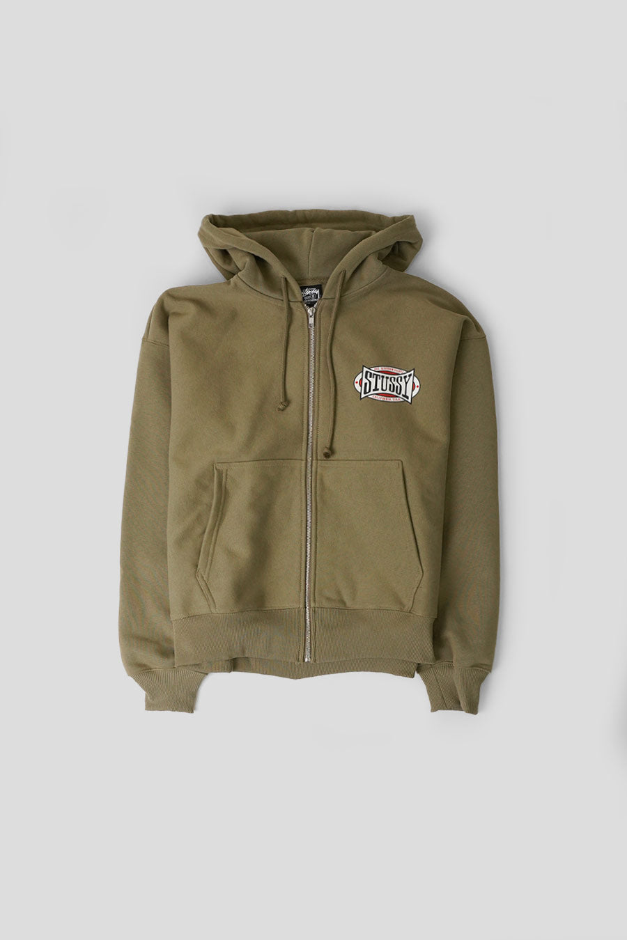 Stussy - HOODIE ZIP CHAMPION OVAL VERT ARMY - LE LABO STORE