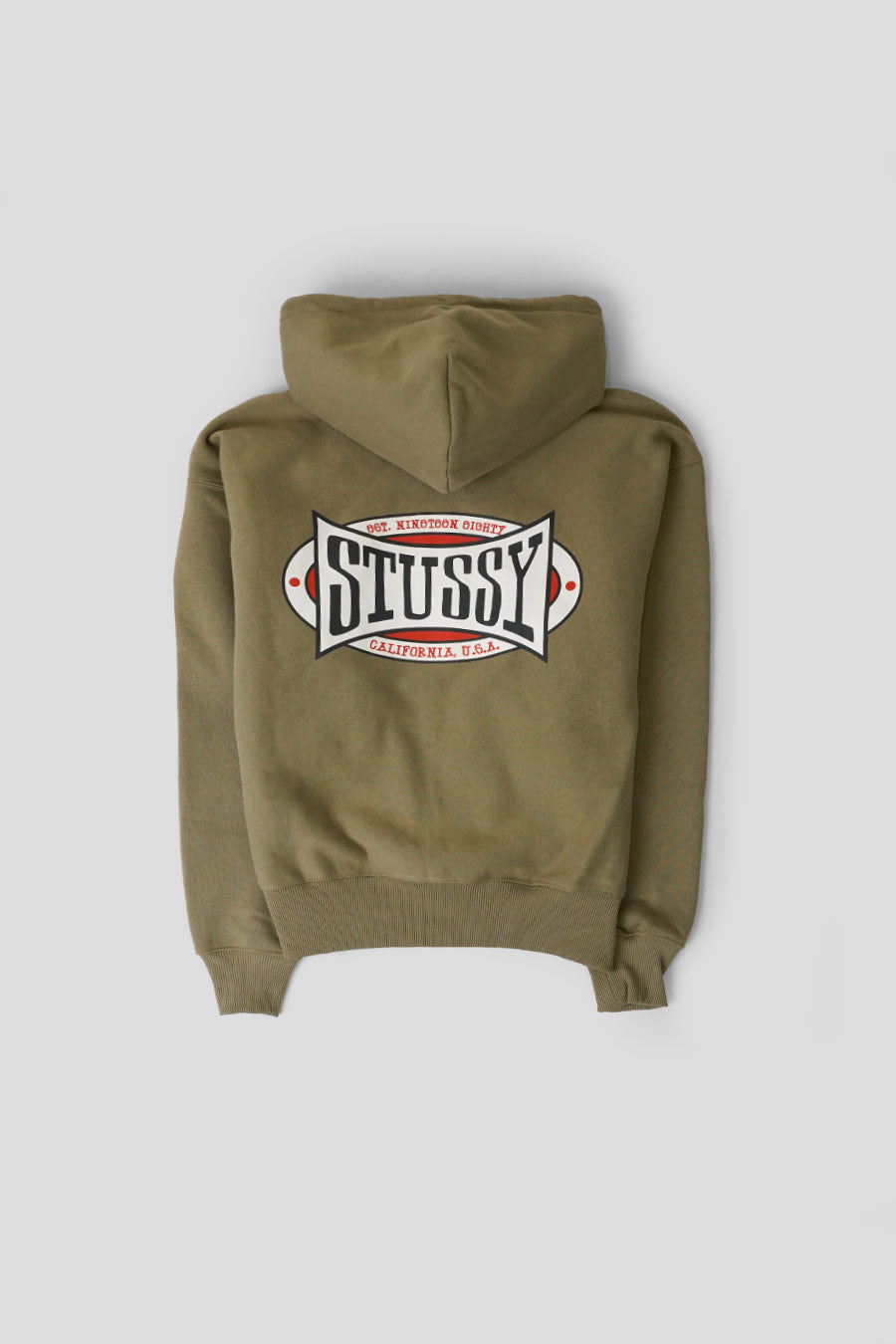 Stussy - ARMY GREEN CHAMPION OVAL ZIP HOODIE - LE LABO STORE