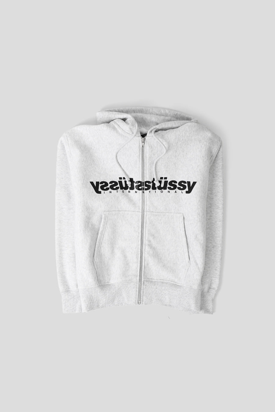 Stussy - HOODIE ZIP MIRROR GRIS CHINÉ - LE LABO STORE