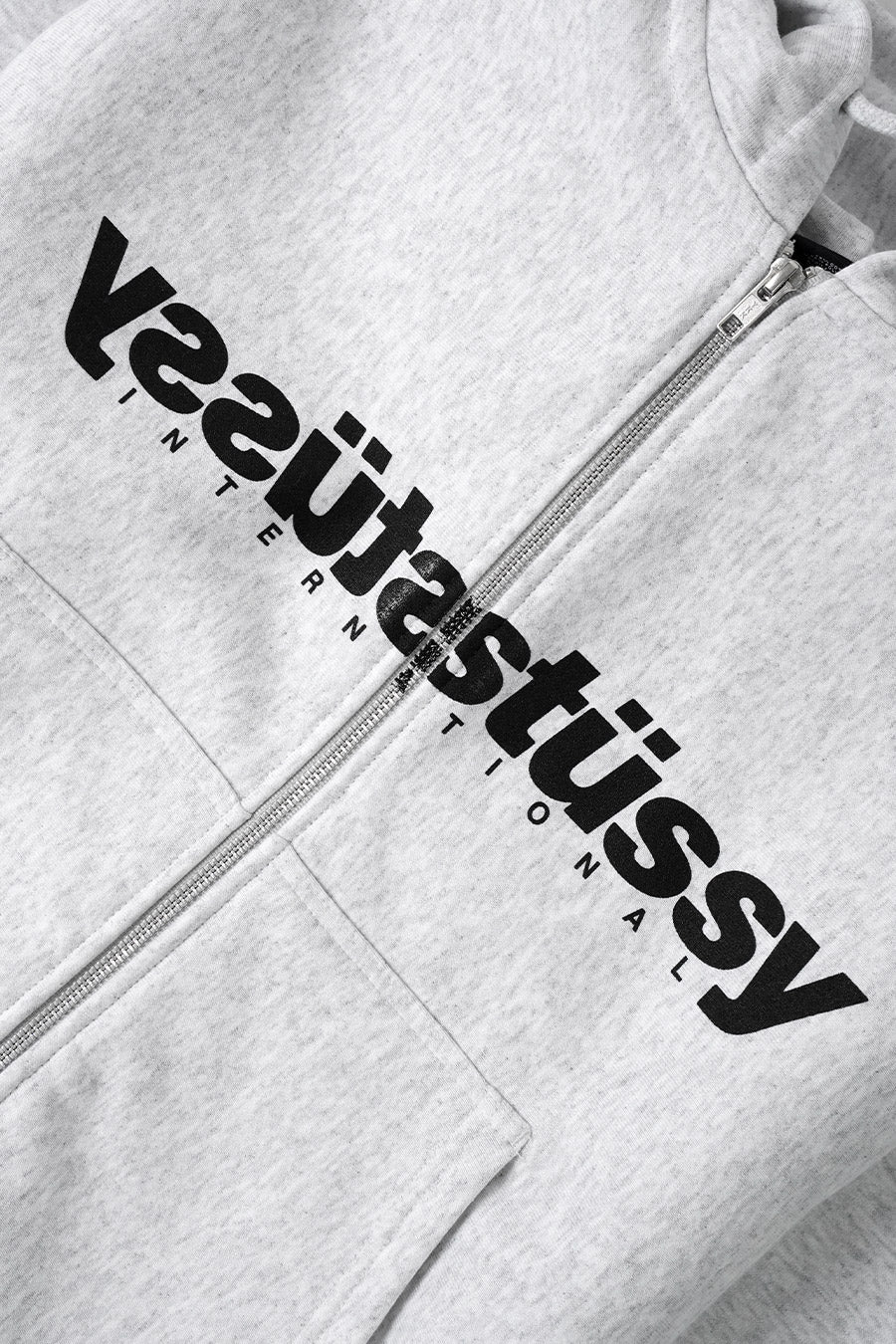 Stussy - HOODIE ZIP MIRROR GRIS CHINÉ - LE LABO STORE