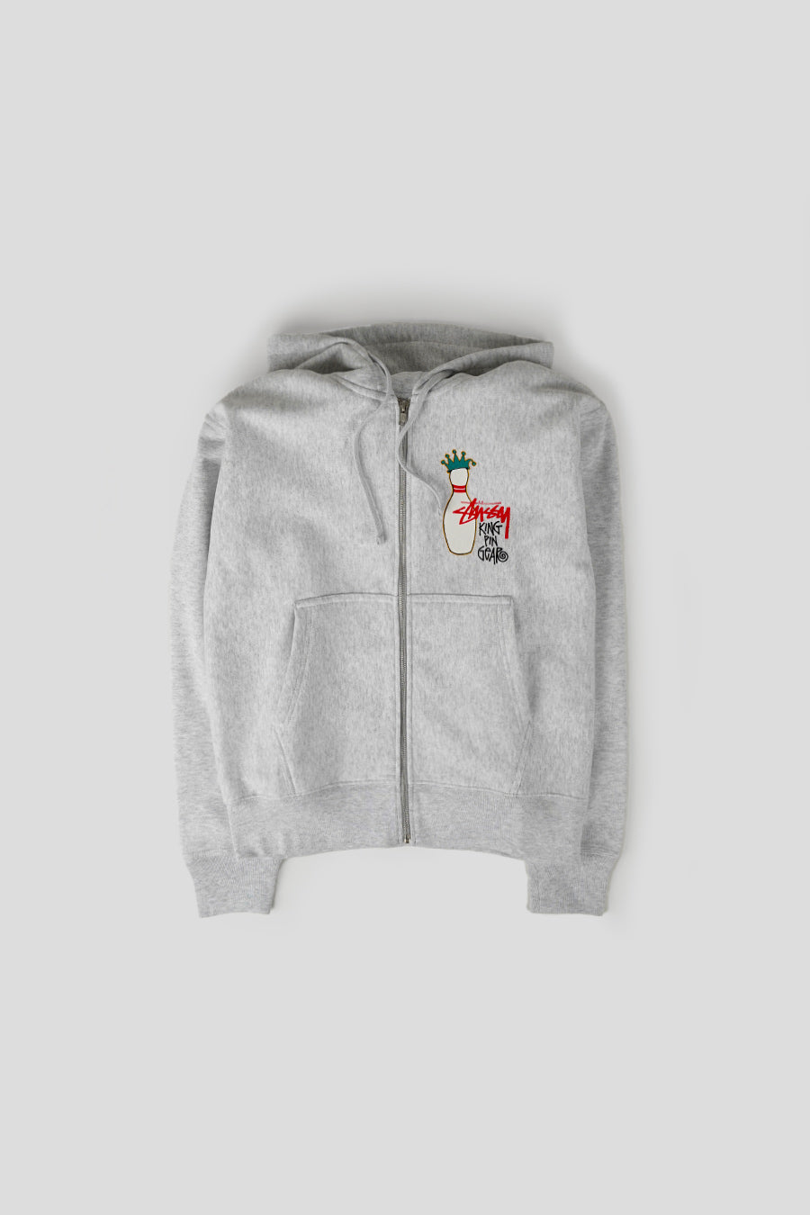 Stussy - HOODIE ZIPPÉ KINGPIN GRIS CHINÉ - LE LABO STORE