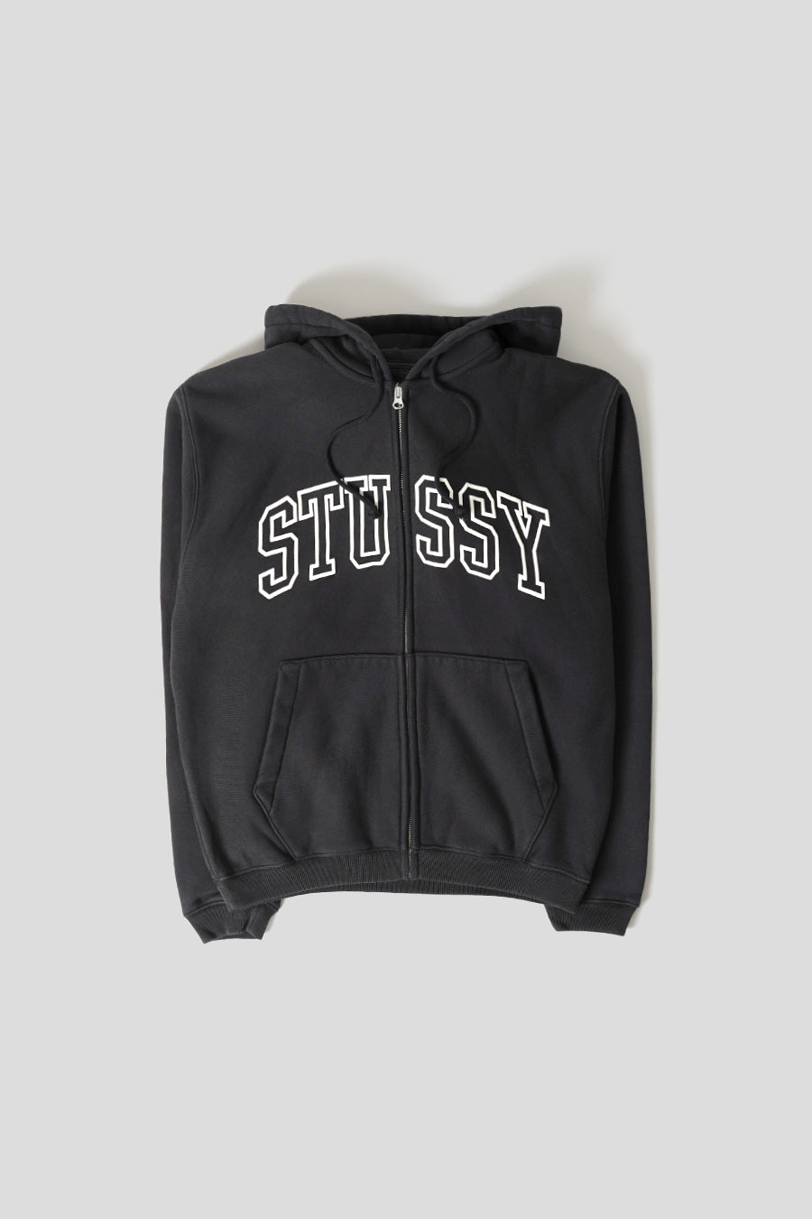 Stussy - SWEAT-SHIRT À CAPUCHE ZIPPÉ OUTLINE NOIR - LE LABO STORE