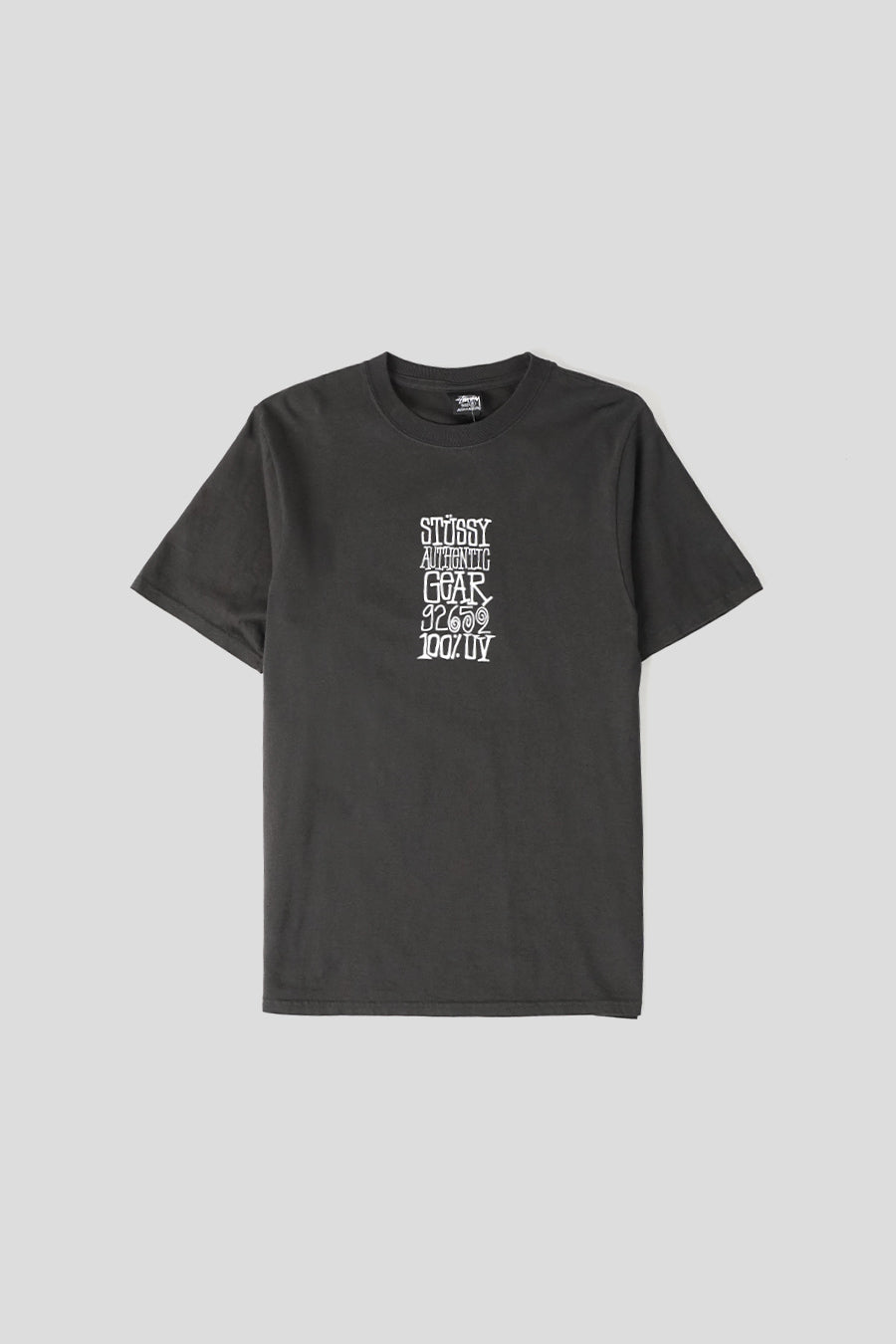 Stussy - T-SHIRT AUTHENTIC GEAR PIG. DYED NOIR DÉLAVÉ - LE LABO STORE