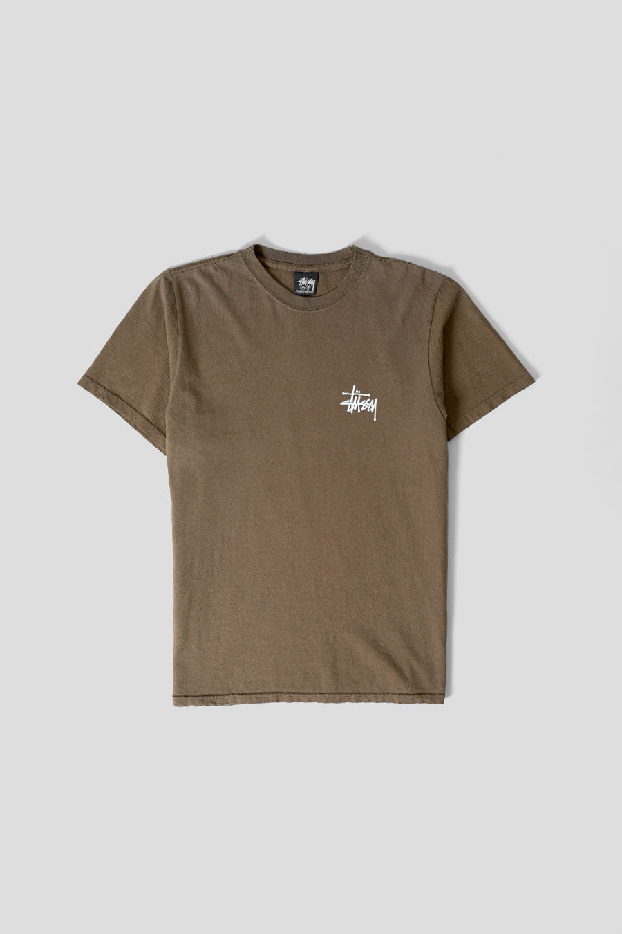 Stussy - T-SHIRT BASIC PIG DYED MARRON - LE LABO STORE