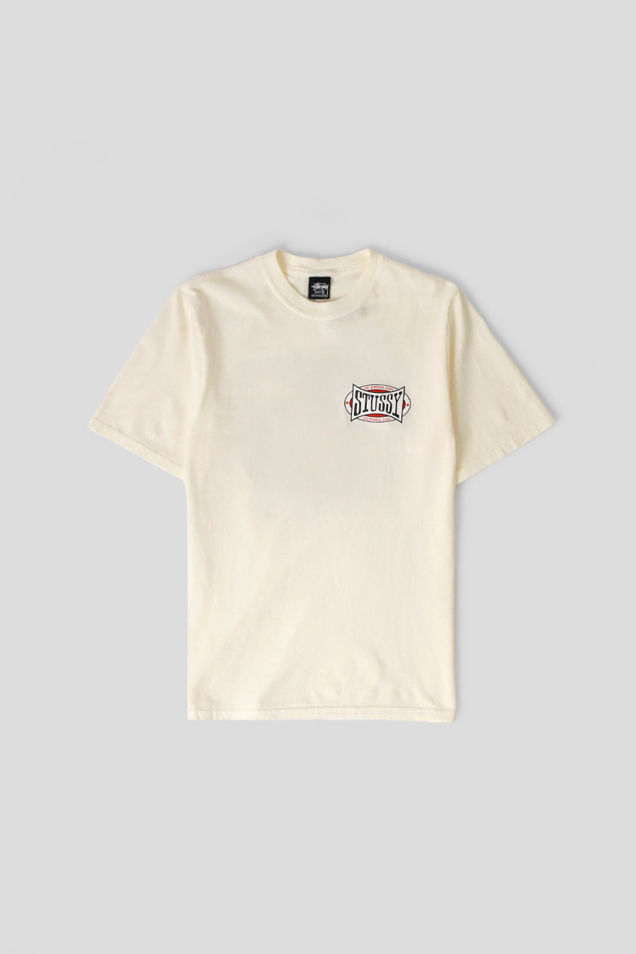 Stussy - T-SHIRT CHAMPION OVAL PIG. DYED BLANC NATUREL - LE LABO STORE