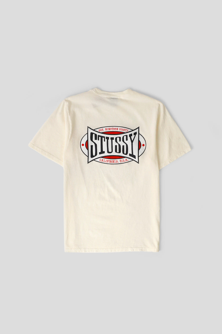 Stussy - T-SHIRT CHAMPION OVAL PIG. DYED BLANC NATUREL - LE LABO STORE