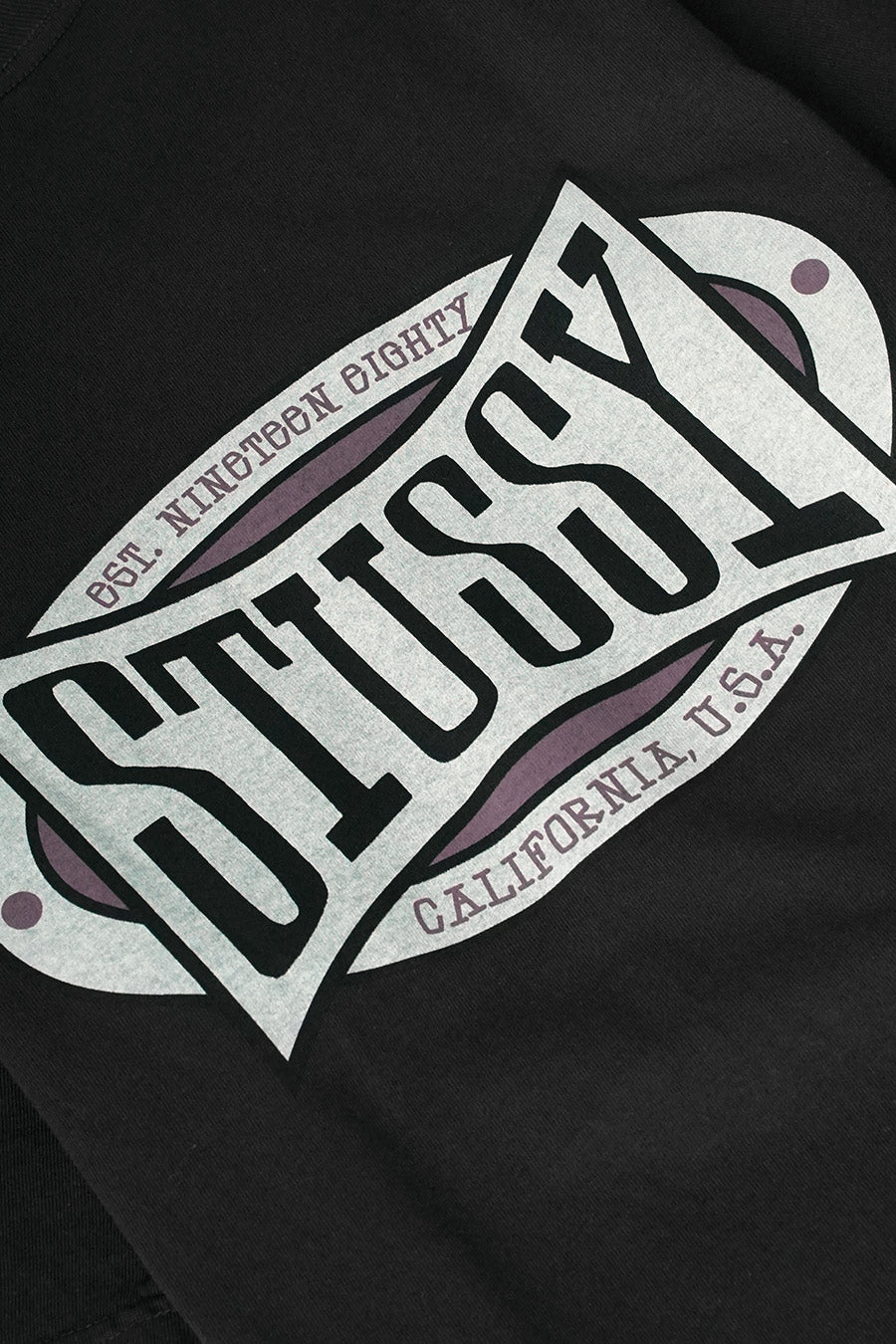 Stussy - FADED BLACK CHAMPION OVAL PIG. DYED T-SHIRT - LE LABO STORE